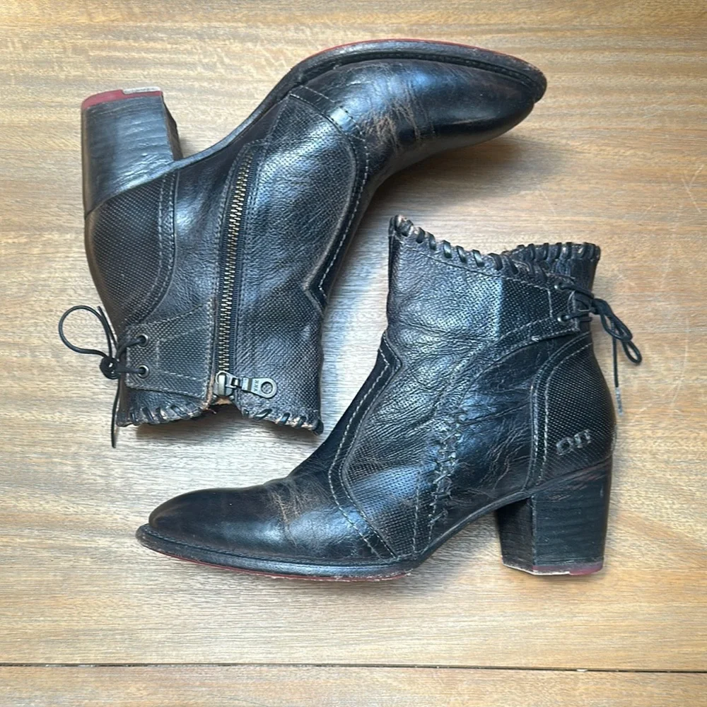 Bedstu Black Leather Ankle Boots - Picture 4 of 5